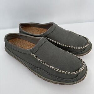 LL Bean Mountain Slipper Scuffs Men's‎ Size 9 M Canvas Green New Indoor Outdoor